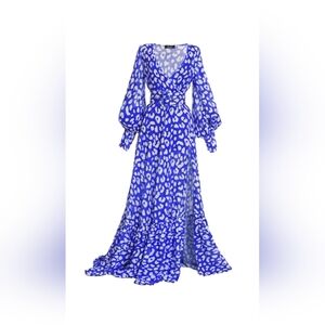 Hanifa Maxi Blue White Dress Size Small